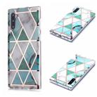 For Galaxy Note10 Plating Marble Pattern Soft TPU Protective Case(Green White) - 1