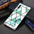 For Galaxy Note10+ Plating Marble Pattern Soft TPU Protective Case(Green White) - 5
