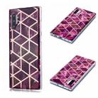For Galaxy Note10+ Plating Marble Pattern Soft TPU Protective Case(Purple) - 1