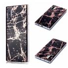 For Galaxy Note10+ Plating Marble Pattern Soft TPU Protective Case(Black Gold) - 1