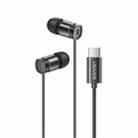 USAMS EP-46 Mini Type-C / USB-C Aluminum Alloy In-Ear Wired Earphone with Digital Chip, Length: 1.2m(Black) - 1