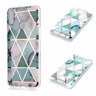 For Galaxy A10s Plating Marble Pattern Soft TPU Protective Case(Green White) - 1