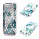 For Galaxy A20e Plating Marble Pattern Soft TPU Protective Case(Green White) - 1
