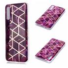 For Galaxy A70 Plating Marble Pattern Soft TPU Protective Case(Purple) - 1