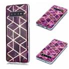 For Galaxy S10 Plating Marble Pattern Soft TPU Protective Case(Purple) - 1
