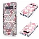 For Galaxy S10+ Plating Marble Pattern Soft TPU Protective Case(Pink) - 1