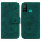 For Tecno Camon 15 Butterfly Rose Embossed Leather Phone Case(Green) - 1