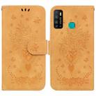 For Tecno Camon 15 Butterfly Rose Embossed Leather Phone Case(Yellow) - 1