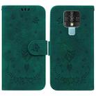 For Tecno Camon 16 Butterfly Rose Embossed Leather Phone Case(Green) - 1