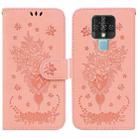 For Tecno Camon 16 Butterfly Rose Embossed Leather Phone Case(Pink) - 1