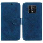 For Tecno Camon 16 Premier Butterfly Rose Embossed Leather Phone Case(Blue) - 1