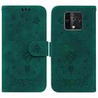 For Tecno Camon 16 Premier Butterfly Rose Embossed Leather Phone Case(Green) - 1