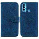 For Tecno Camon 18i Butterfly Rose Embossed Leather Phone Case(Blue) - 1