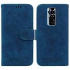 For Tecno Phantom X Butterfly Rose Embossed Leather Phone Case(Blue) - 1