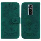 For Tecno Phantom X Butterfly Rose Embossed Leather Phone Case(Green) - 1