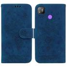 For Tecno Pop 4 Butterfly Rose Embossed Leather Phone Case(Blue) - 1