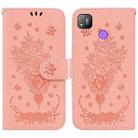 For Tecno Pop 4 Butterfly Rose Embossed Leather Phone Case(Pink) - 1