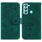 For Tecno Pop 5 Lite BD4 Butterfly Rose Embossed Leather Phone Case(Green) - 1