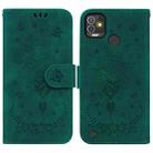 For Tecno Pop 5P Butterfly Rose Embossed Leather Phone Case(Green) - 1