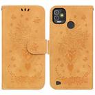 For Tecno Pop 5P Butterfly Rose Embossed Leather Phone Case(Yellow) - 1