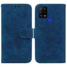 For Tecno Pova 4G Butterfly Rose Embossed Leather Phone Case(Blue) - 1