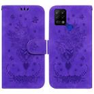 For Tecno Pova 4G Butterfly Rose Embossed Leather Phone Case(Purple) - 1