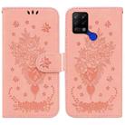 For Tecno Pova 4G Butterfly Rose Embossed Leather Phone Case(Pink) - 1