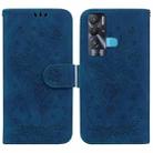 For Tecno Pova Neo Butterfly Rose Embossed Leather Phone Case(Blue) - 1