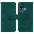 For Tecno Pova Neo Butterfly Rose Embossed Leather Phone Case(Green) - 1