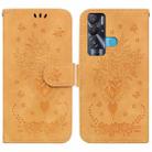 For Tecno Pova Neo Butterfly Rose Embossed Leather Phone Case(Yellow) - 1