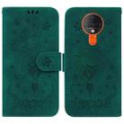 For Tecno Spark 6 Butterfly Rose Embossed Leather Phone Case(Green) - 1