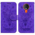 For Tecno Spark 6 Butterfly Rose Embossed Leather Phone Case(Purple) - 1