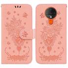 For Tecno Spark 6 Butterfly Rose Embossed Leather Phone Case(Pink) - 1