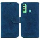 For Tecno Spark 7P Butterfly Rose Embossed Leather Phone Case(Blue) - 1