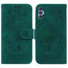 For Tecno Spark 8P Butterfly Rose Embossed Leather Phone Case(Green) - 1
