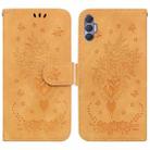 For Tecno Spark 8P Butterfly Rose Embossed Leather Phone Case(Yellow) - 1