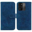 For Tecno Spark Go 2022 / Spark 8C Butterfly Rose Embossed Leather Phone Case(Blue) - 1