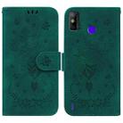 For Tecno Spark Go 2022 / Spark 6 Go Butterfly Rose Embossed Leather Phone Case(Green) - 1