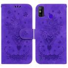 For Tecno Spark Go 2022 / Spark 6 Go Butterfly Rose Embossed Leather Phone Case(Purple) - 1