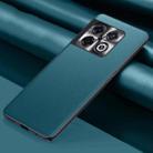 For OnePlus 10 Pro Plain Skin Leather Phone Case(Cyan) - 1