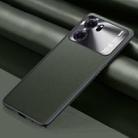 For OPPO K10 Plain Skin Leather Phone Case(Green) - 1