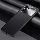 For OPPO K10 Plain Skin Leather Phone Case(Black) - 1