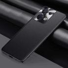 For OPPO Reno8 Plain Skin Leather Phone Case(Black) - 1