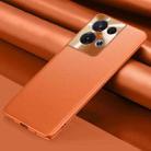 For OPPO Reno8 Pro Plain Skin Leather Phone Case(Orange) - 1