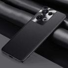 For OPPO Reno8 Pro Plain Skin Leather Phone Case(Black) - 1