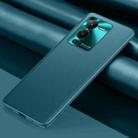 For vivo S15 Pro Plain Skin Leather Phone Case(Cyan) - 1