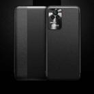 For Xiaomi Redmi K50 Plain Skin Leather Phone Case(Black) - 1