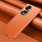 For Honor 70 Plain Skin Leather Phone Case(Orange) - 1