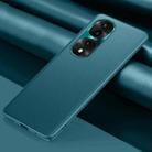 For Honor 70 Pro Plain Skin Leather Phone Case(Cyan) - 1