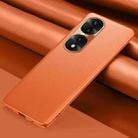 For Honor 70 Pro Plain Skin Leather Phone Case(Orange) - 1